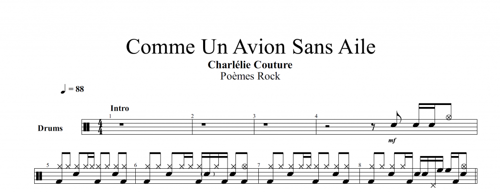 Comme Un Avion Sans Aile – Hellodrumscores