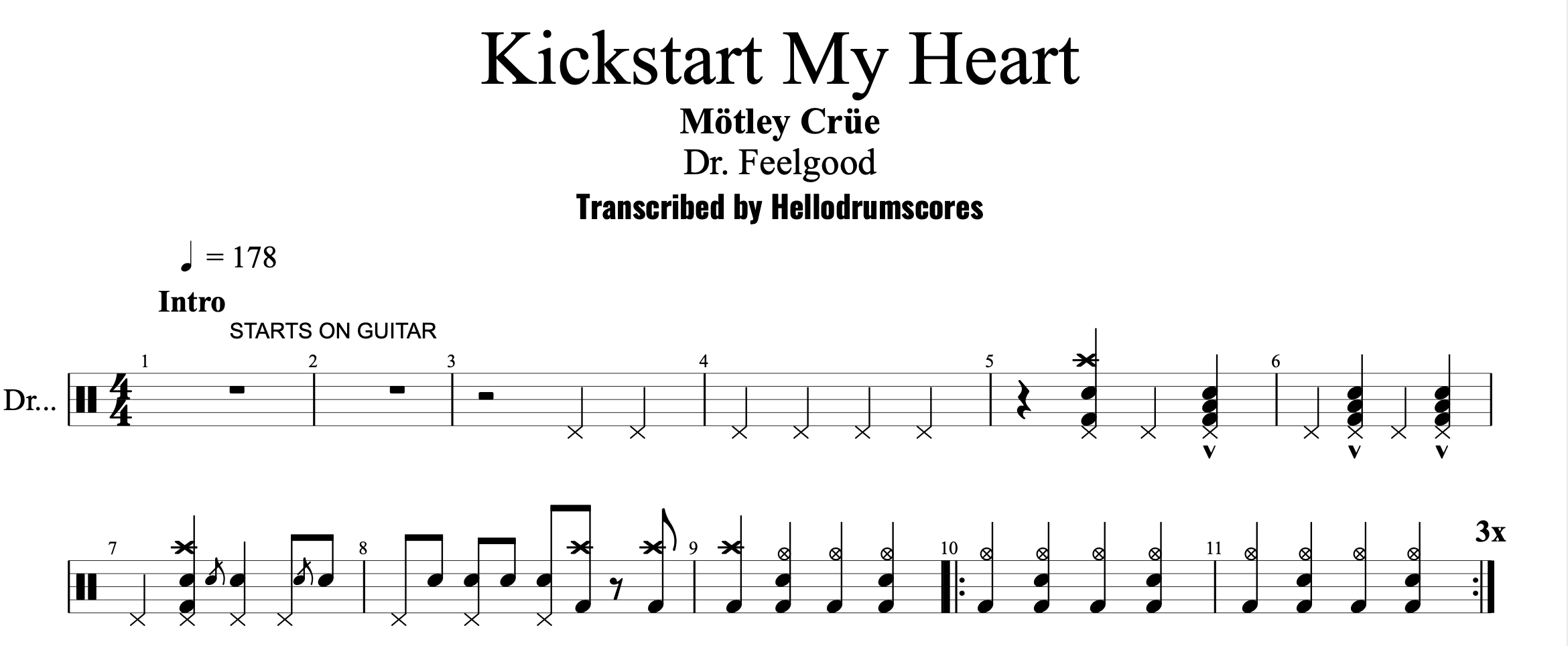 Motley Crue Kickstart My Heart Guitar Pro Tab