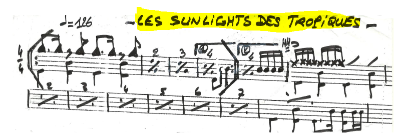 SOUS LES SUNLIGHTS DES TROPIQUES – Gilbert Montagné – Hellodrumscores