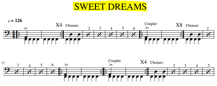 SWEET DREAMS Eurythmics Hellodrumscores