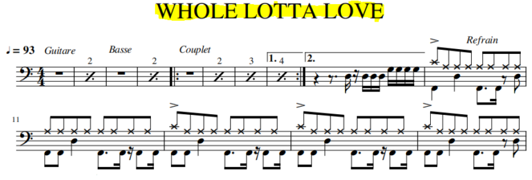 WHOLE LOTTA LOVE – Led Zeppelin – Hellodrumscores